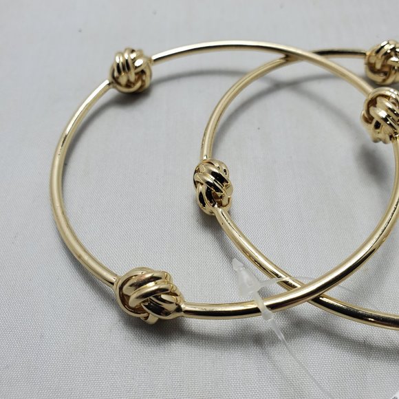 BKE double Celtic knot gold bangle set - Picture 5 of 5